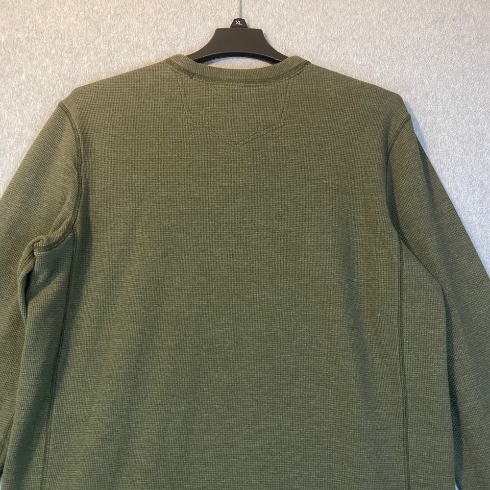 Eddie‎ Bauer Thermal Shirt Mens TL Olive Green Waffle Knit Long Sleeve Hiking - Picture 4 of 8